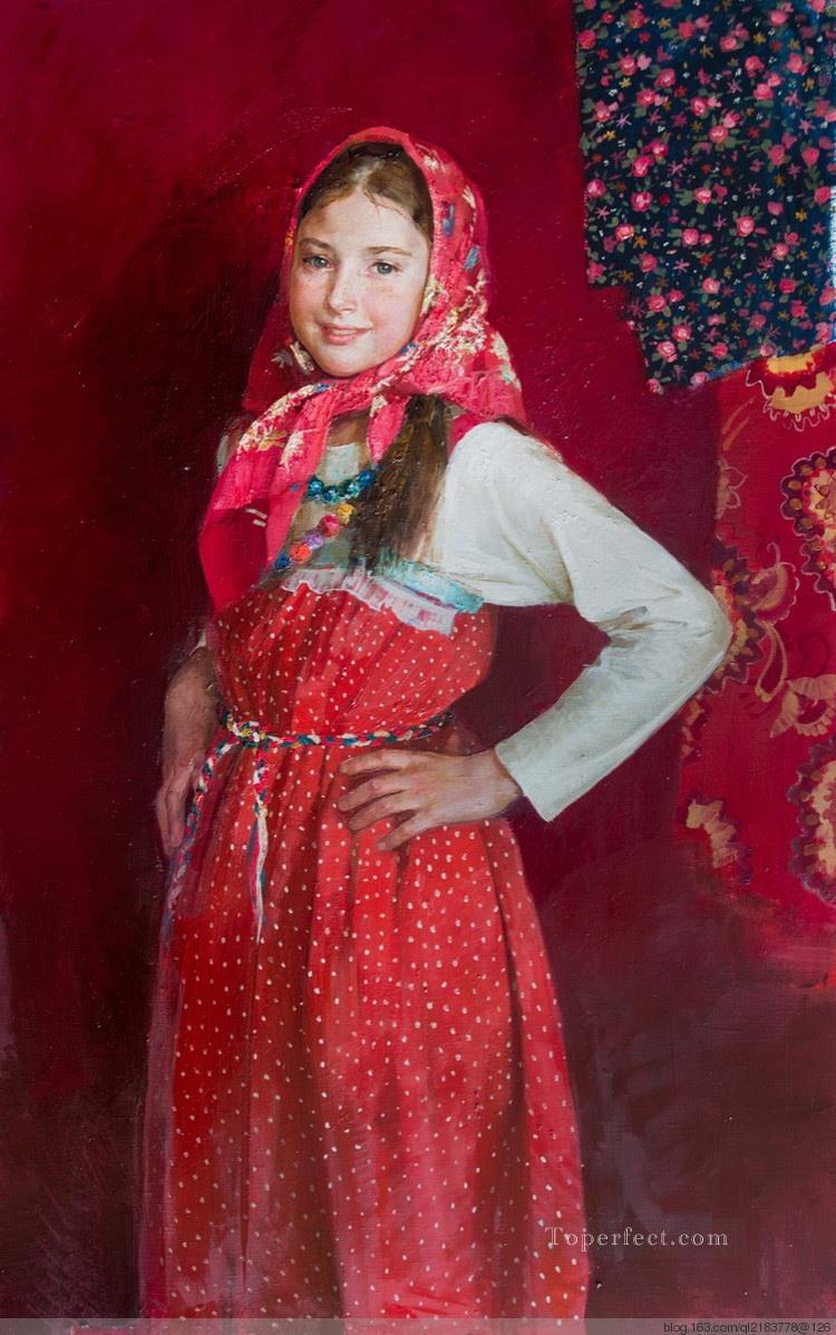 Niña bonita NM Tayikistán 17 Impresionista Pintura al óleo